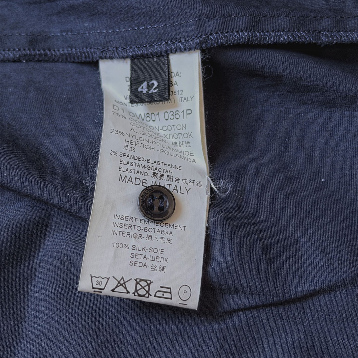 Dirk Bikkembergs Mainline Cotton Shirt with 100% Silk Lining |M