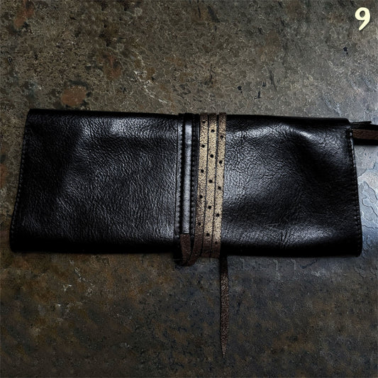 Ann Demeulemeester Vintage 90´s Clutch / Wristlet Bag Black and Gold