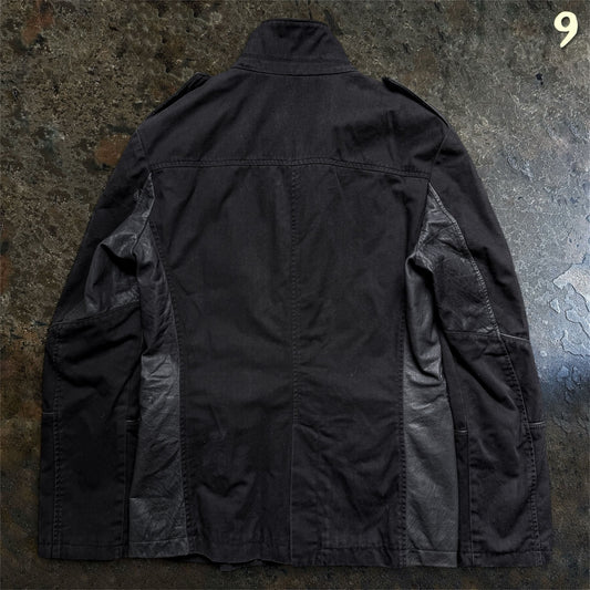Dirk Bikkembergs Military Jacket with Leather Details | 48