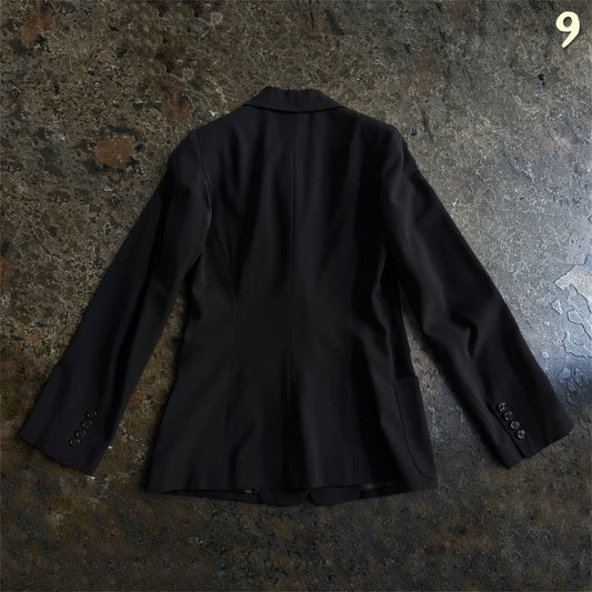 Ann Demeulemeester Archive 1990s Black Virgin Wool Tailored Blazer | 38