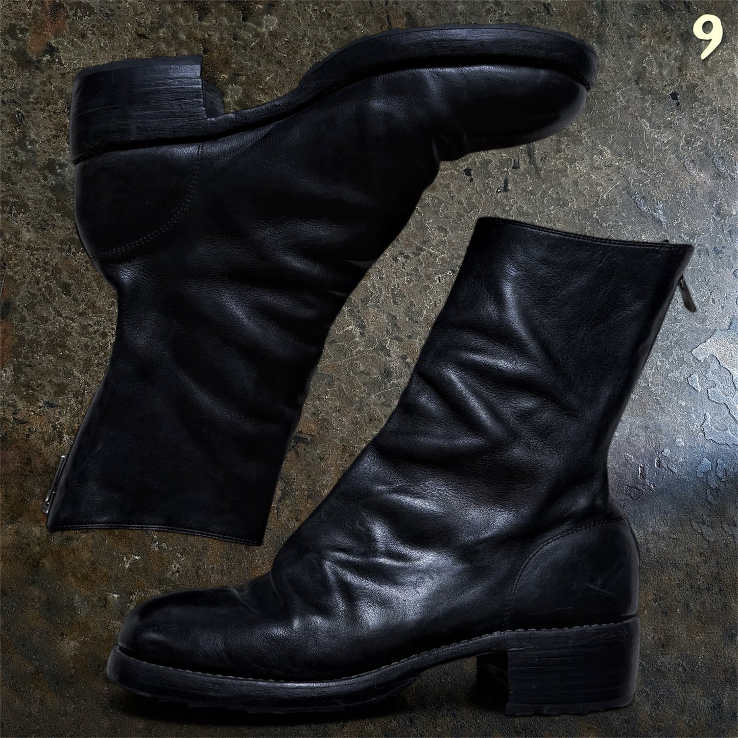 Guidi 788Z Black Horse Leather Back Zip Boot |43