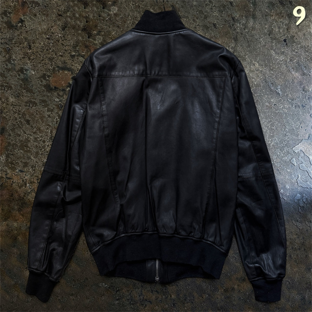 5351 pour les Hommes black leather jacket back view