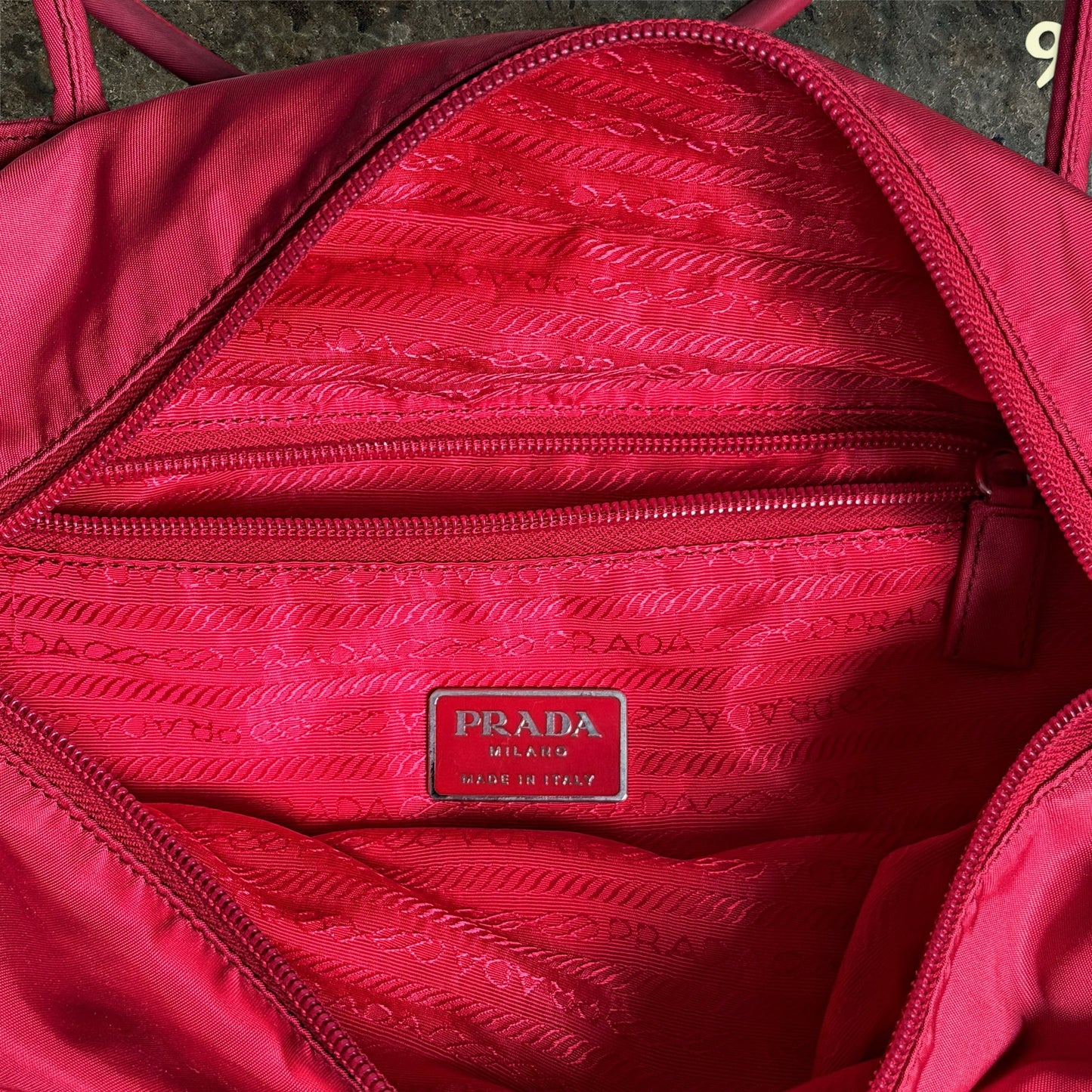 Prada Tessuto Nylon Tote Red