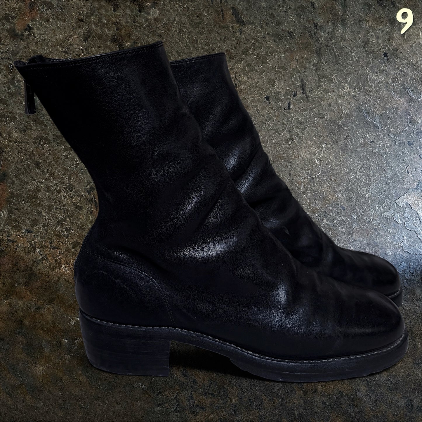 Guidi 788Z Black Horse Leather Back Zip Boot |43