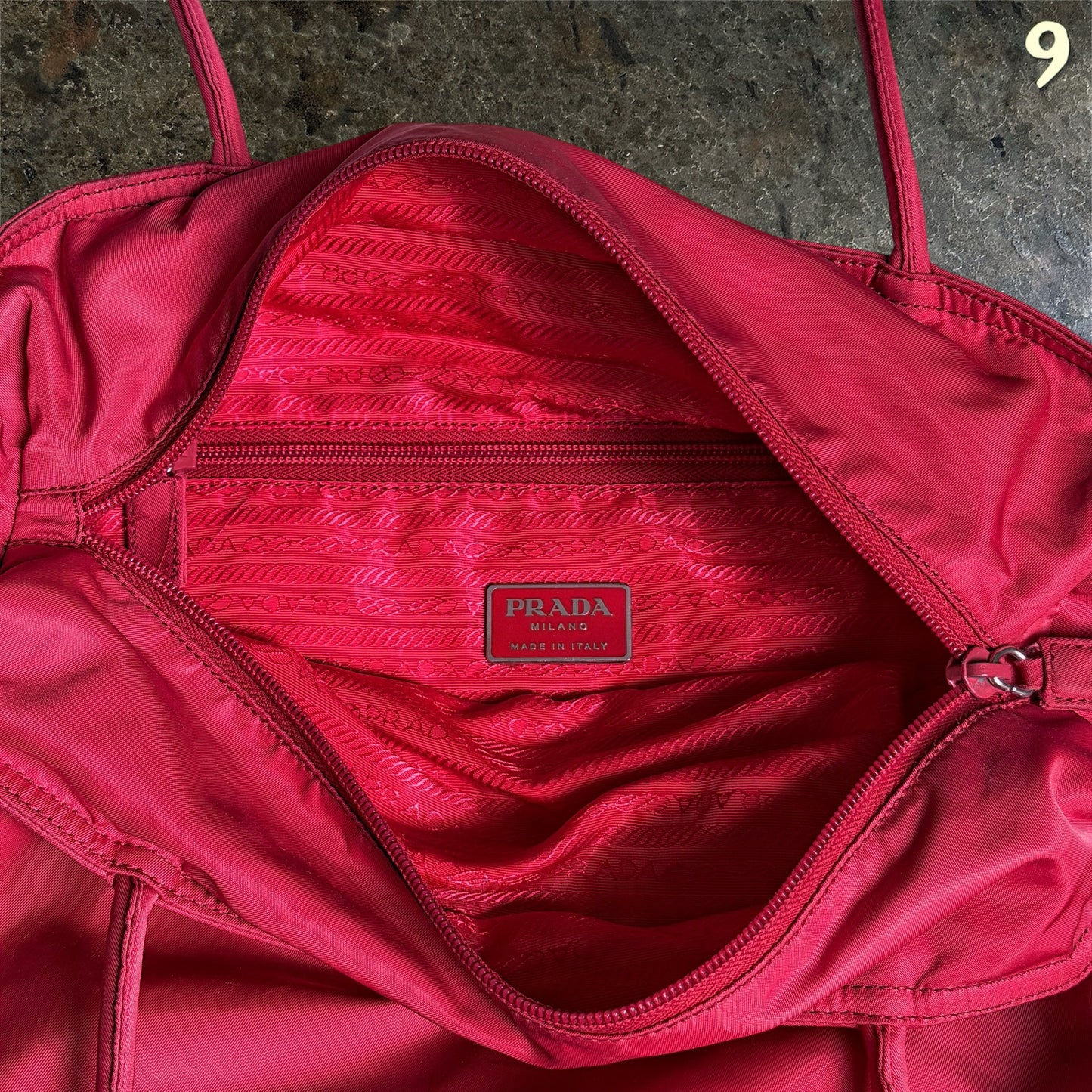 Prada Tessuto Nylon Tote Red