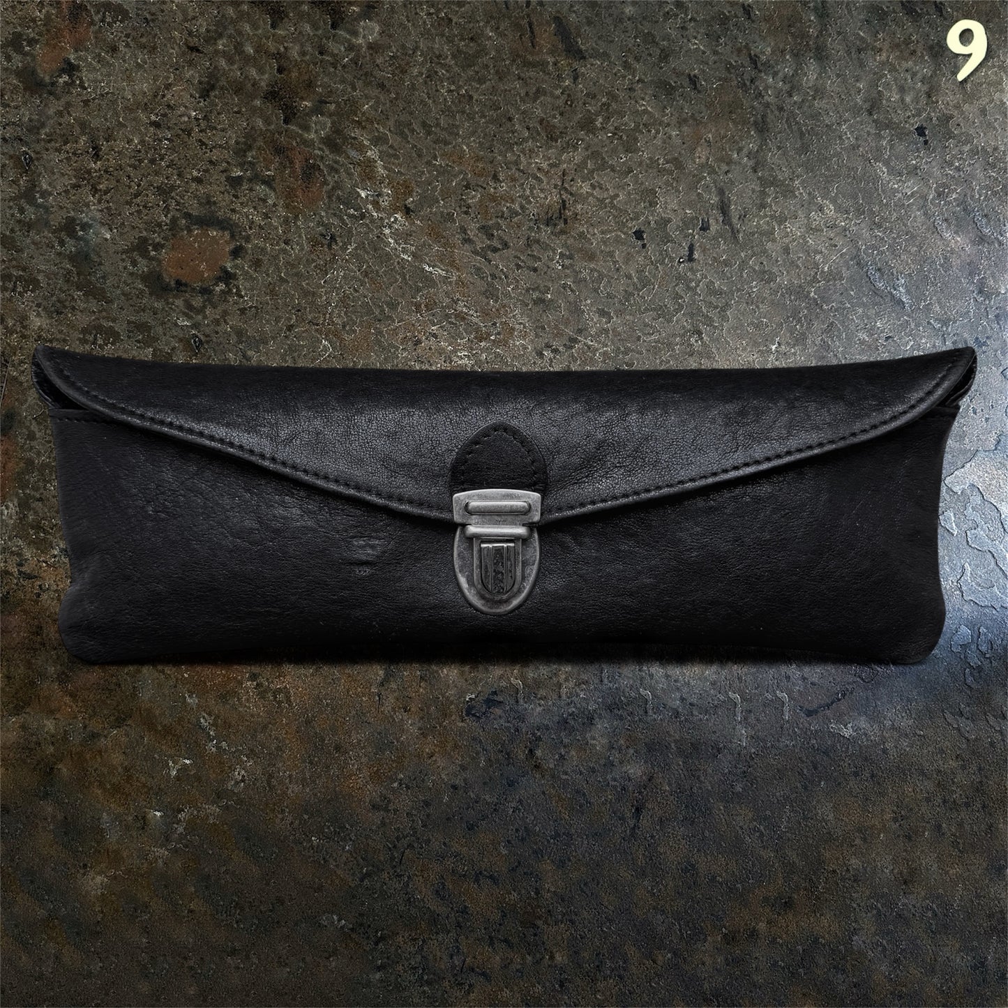 Ann Demeulemeester Archive Black Leather Envelope Clutch
