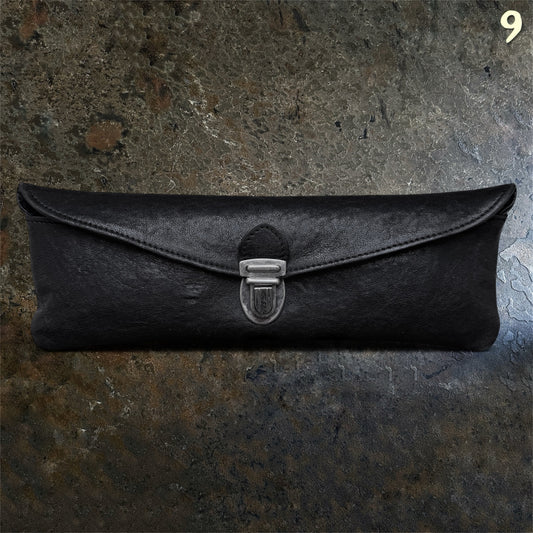Ann Demeulemeester Archive Black Leather Envelope Clutch ninesells