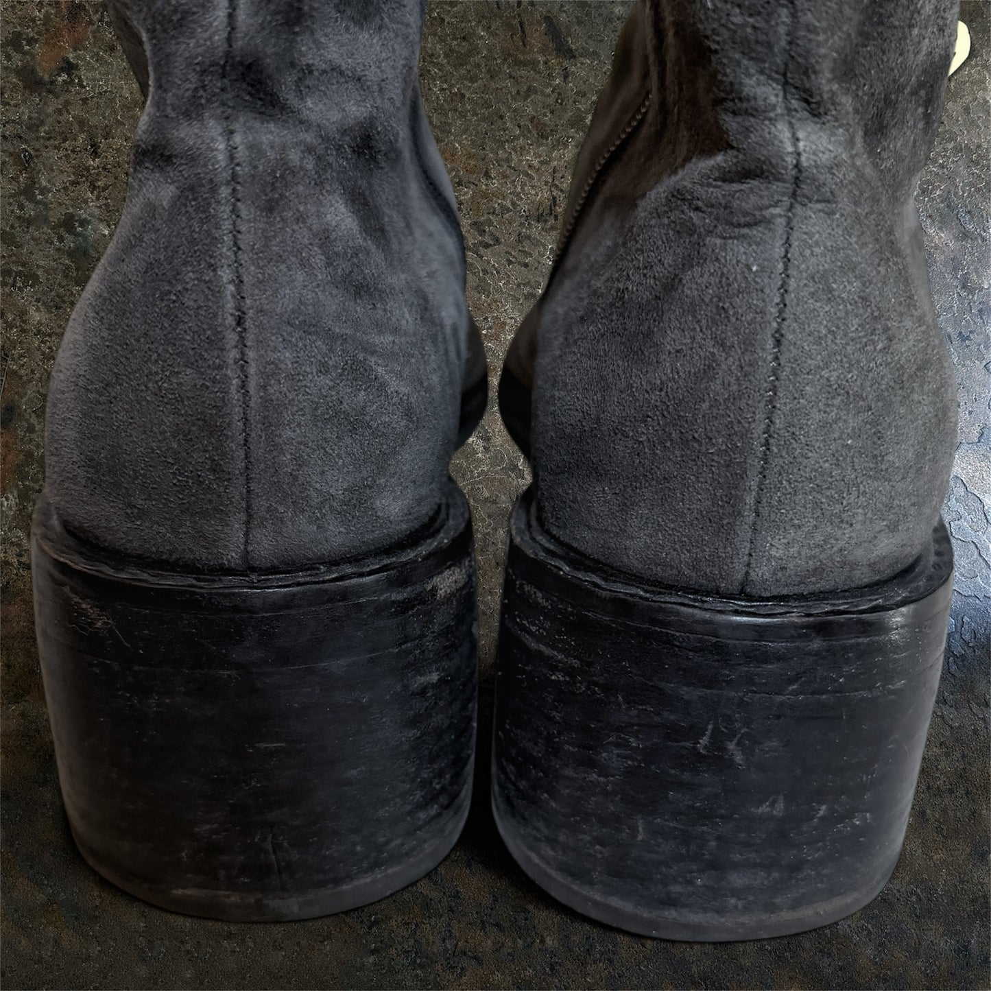 Ann Demeulemeester Archive Grey Suede Side-Zip Heeled Boots | EU 39.5