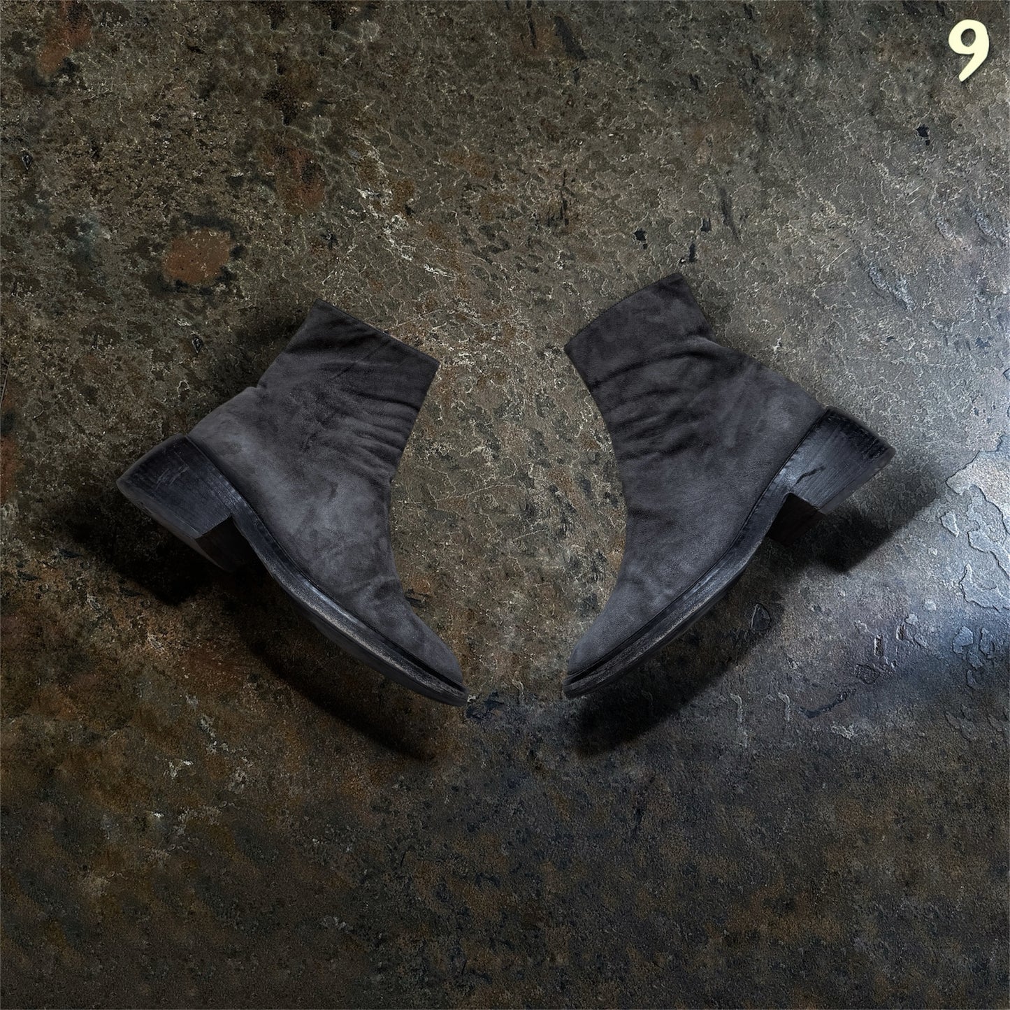 Ann Demeulemeester Archive Grey Suede Side-Zip Heeled Boots | EU 39.5
