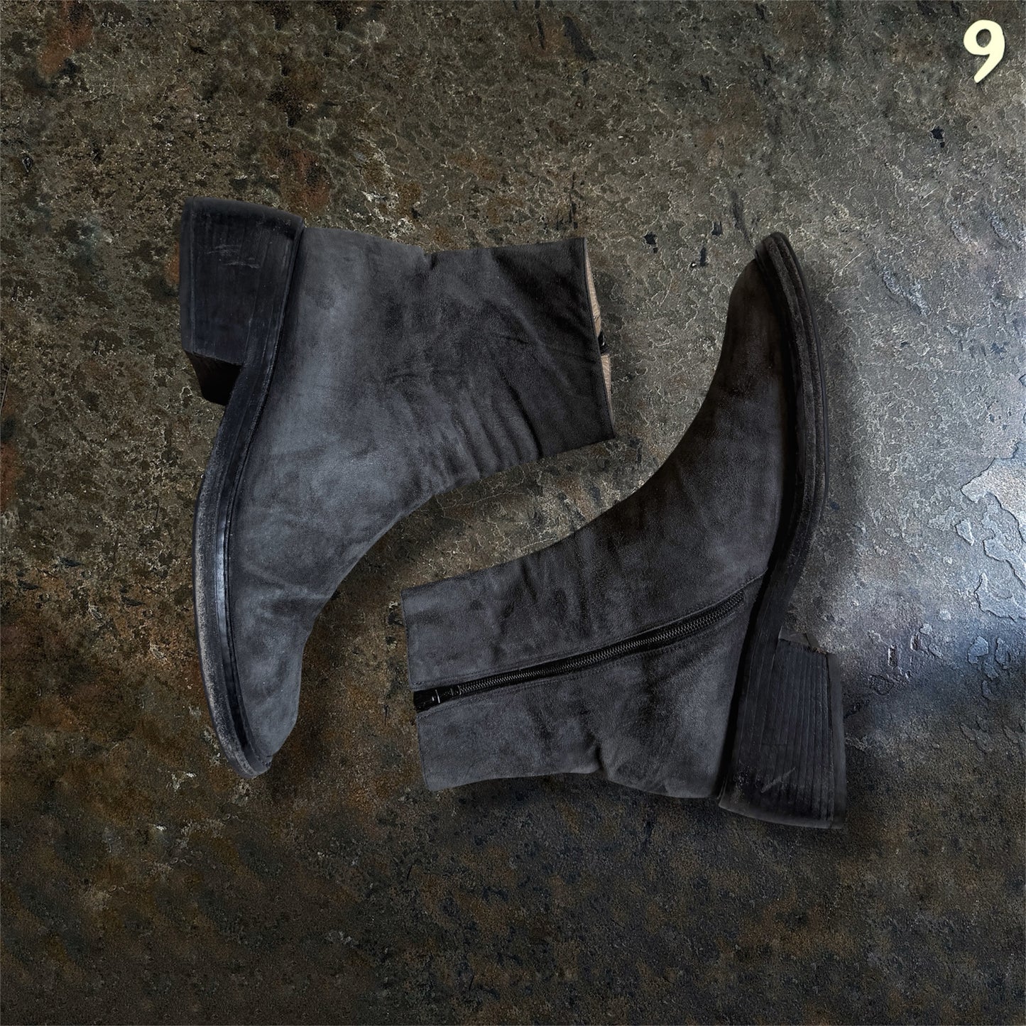 Ann Demeulemeester Archive Grey Suede Side-Zip Heeled Boots | EU 39.5