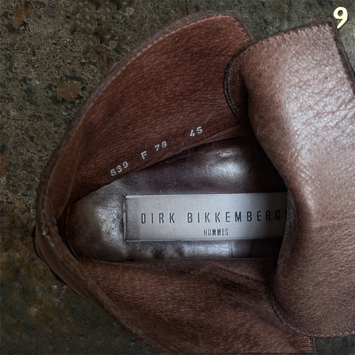 Dirk Bikkembergs Homme 1996 dark brown leather metal lace-through heel boots EU 45 - detail photo 10