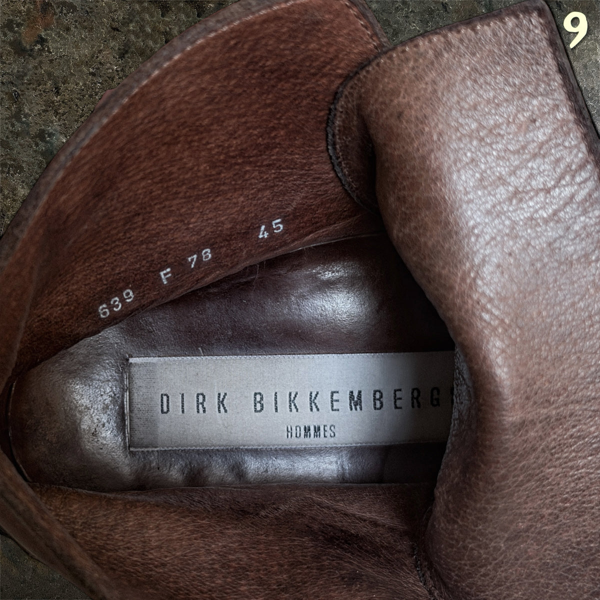 Dirk Bikkembergs Homme 1996 dark brown leather metal lace-through heel boots EU 45 - detail photo 9