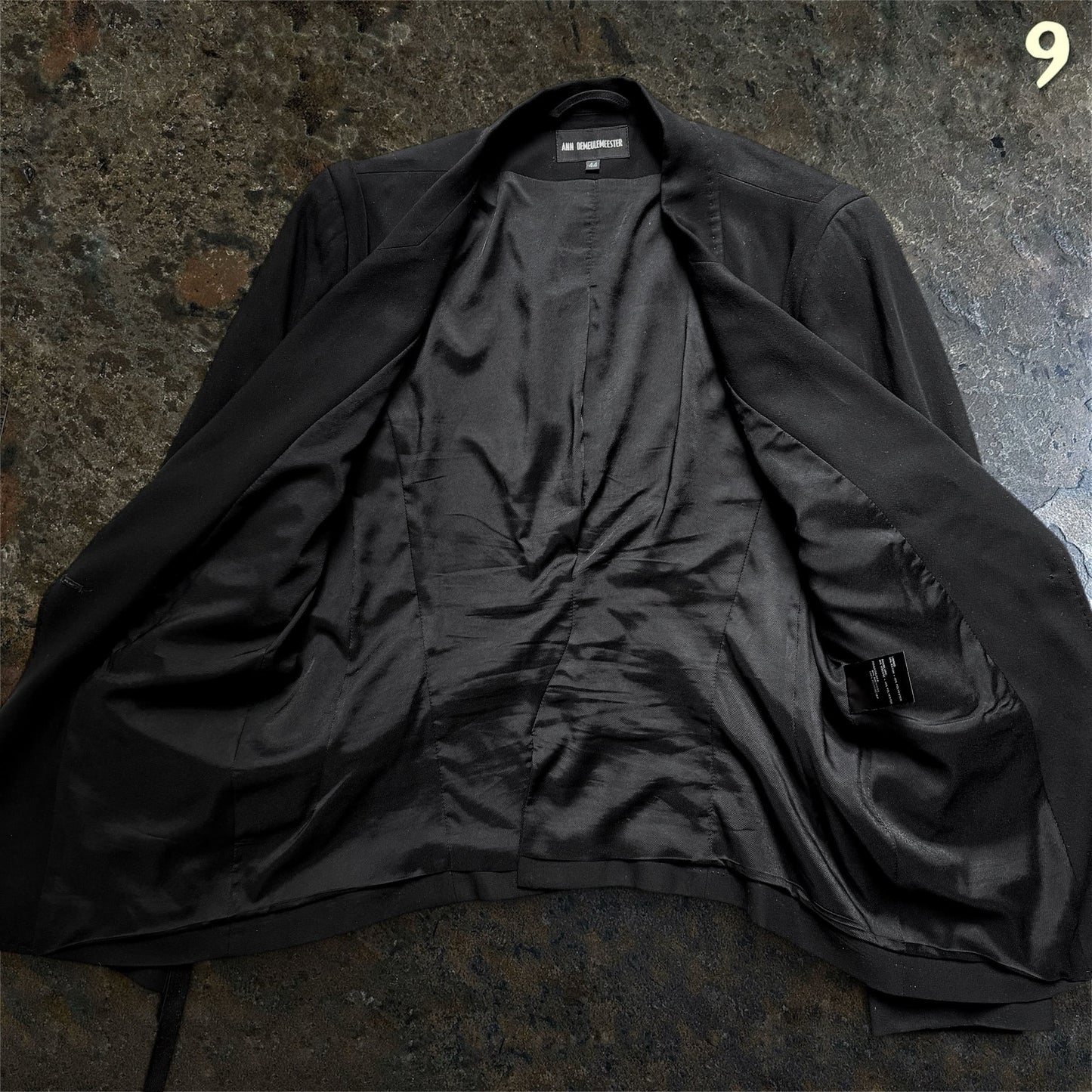 Ann Demeulemeester Boxy Logo Strap Blazer Black | 44
