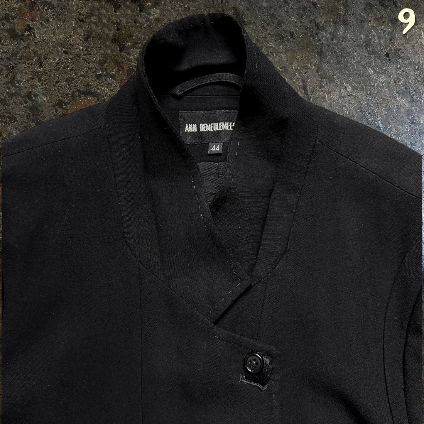 Ann Demeulemeester Boxy Logo Strap Blazer Black | 44