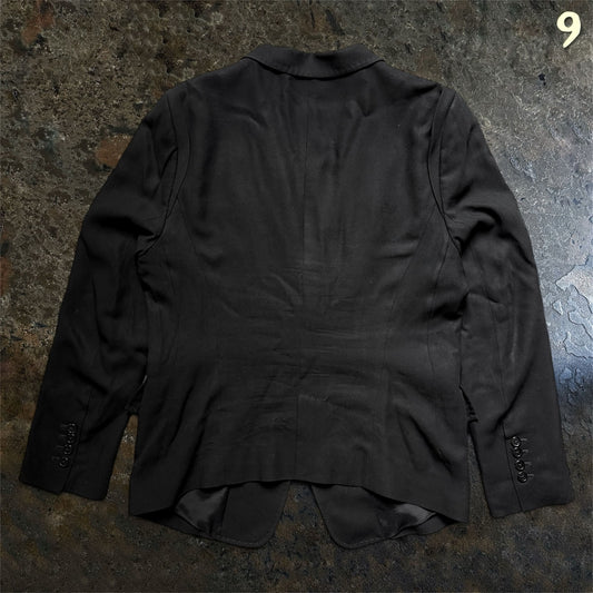 Ann Demeulemeester Boxy Logo Strap Blazer Black | 44