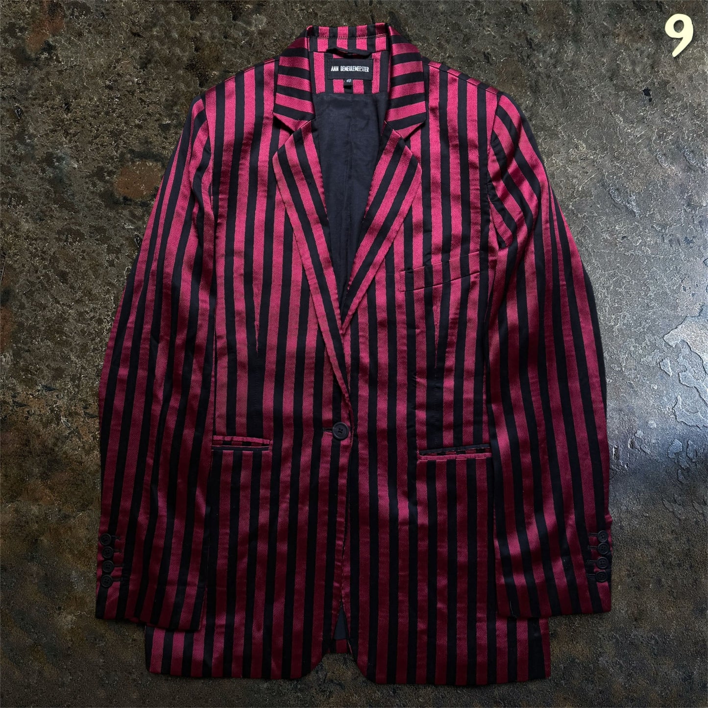 Ann Demeulemeester Archive Silk-Cotton Striped Blazer | 40