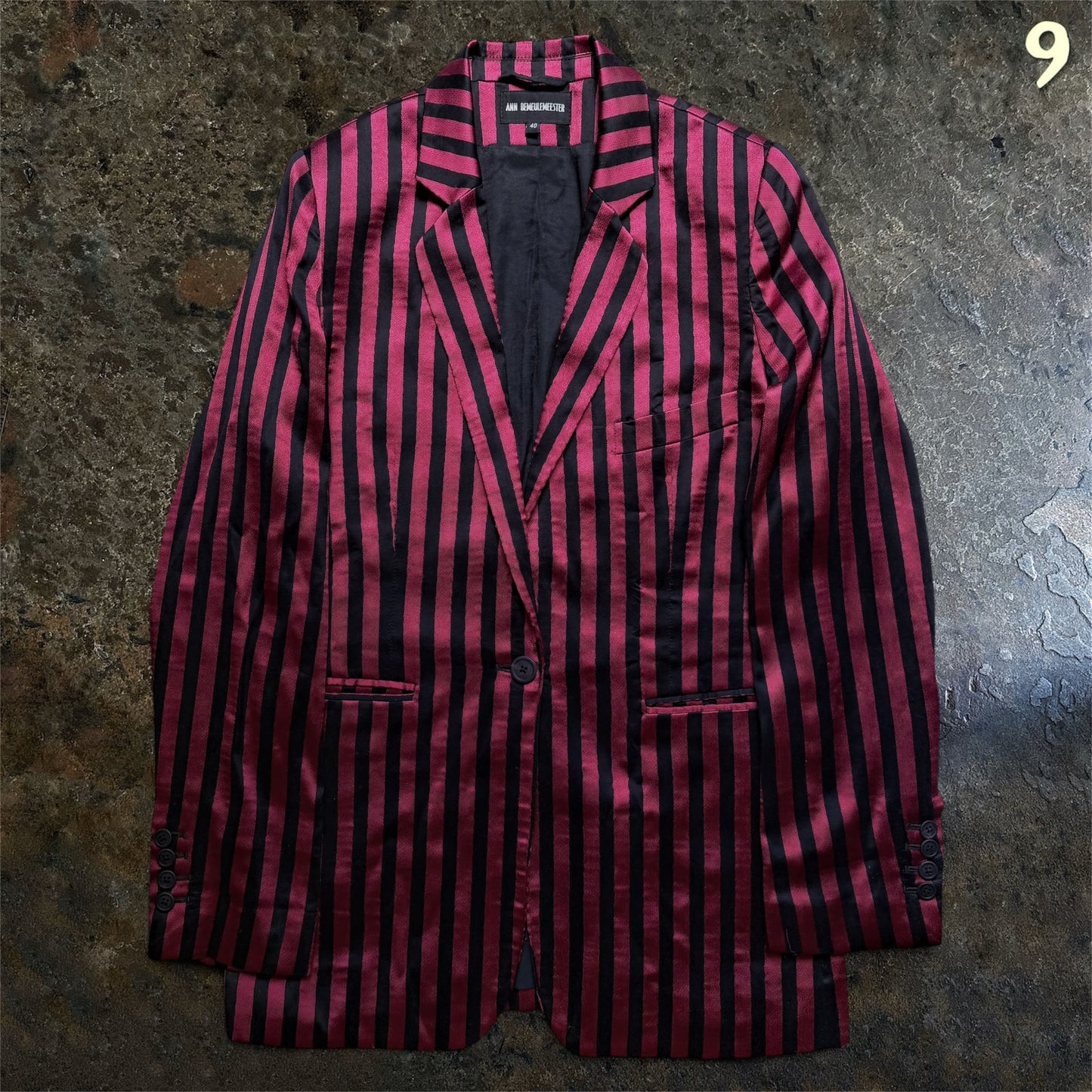 Ann Demeulemeester Archive Silk-Cotton Striped Blazer | 40