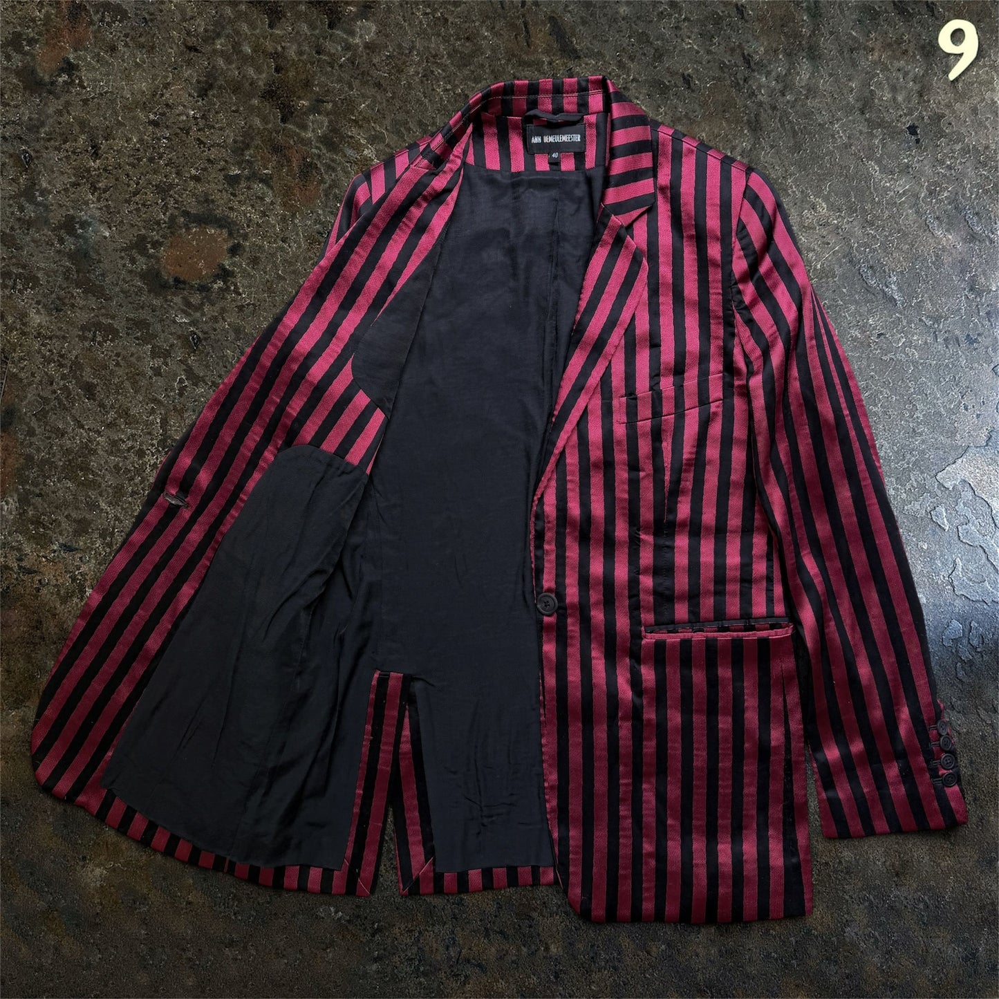 Ann Demeulemeester Archive Silk-Cotton Striped Blazer | 40