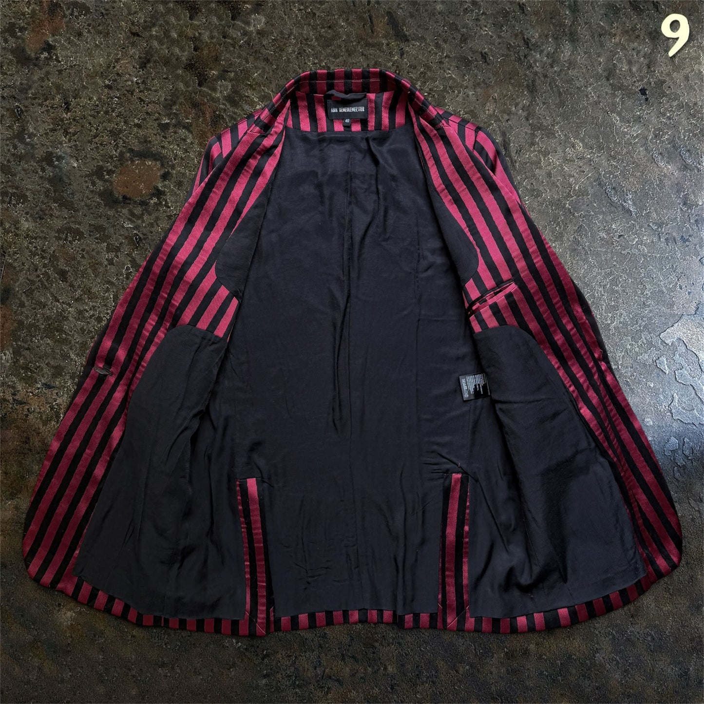 Ann Demeulemeester Archive Silk-Cotton Striped Blazer | 40