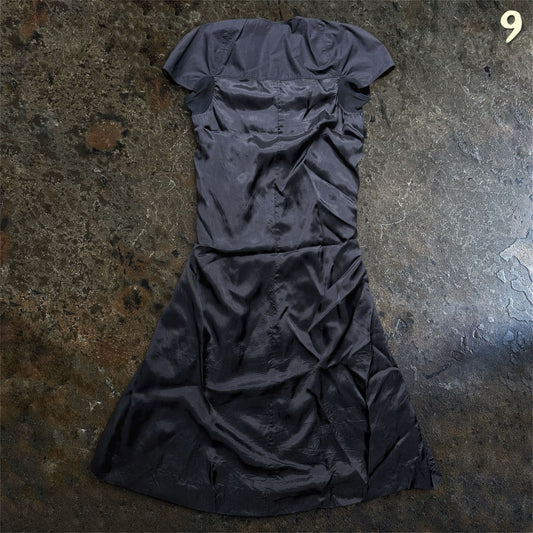 Rick Owens Mainline SS14 Vicious Charcoal Navy Draped Dress | 40