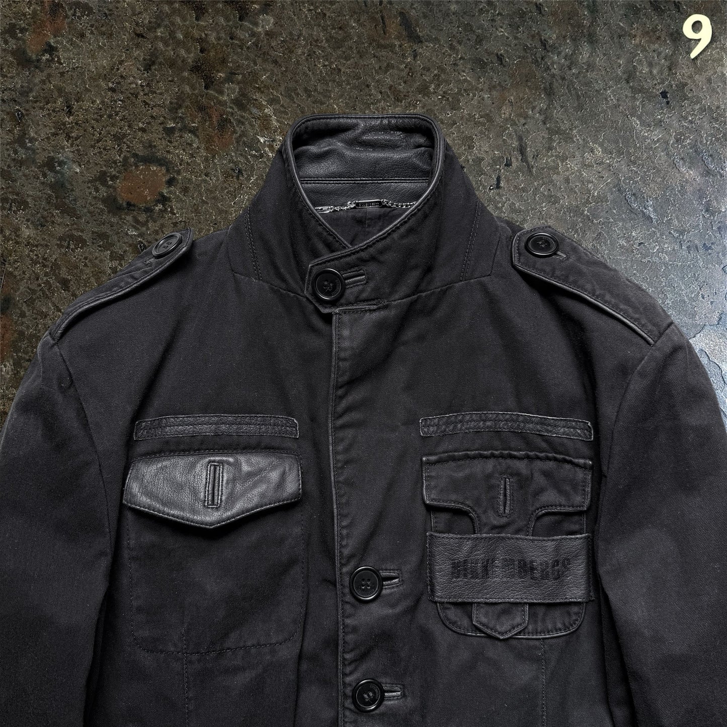 Dirk Bikkembergs Military Jacket with Leather Details | 48