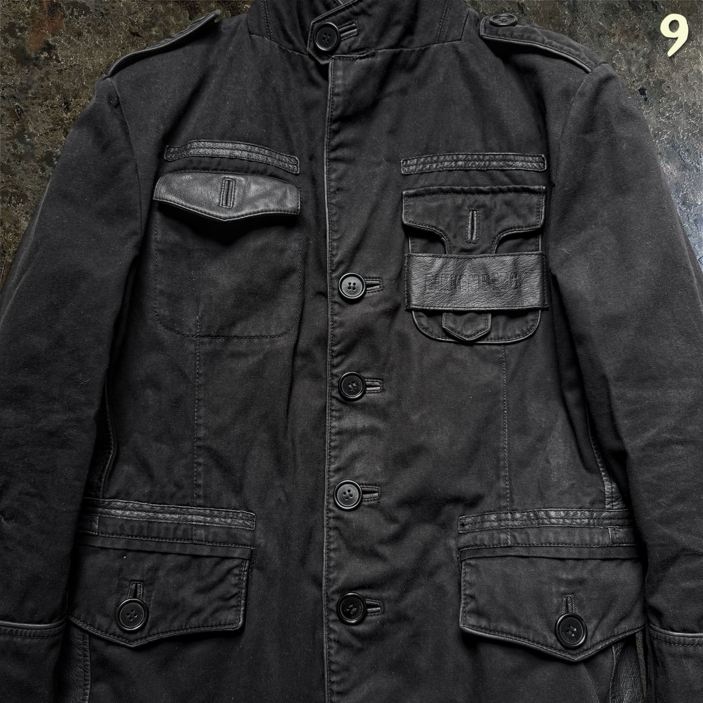 Dirk Bikkembergs 90s ユーティリティジャケット Dirk Bikkembergs 2000s Military Jacket Leather Details | 48