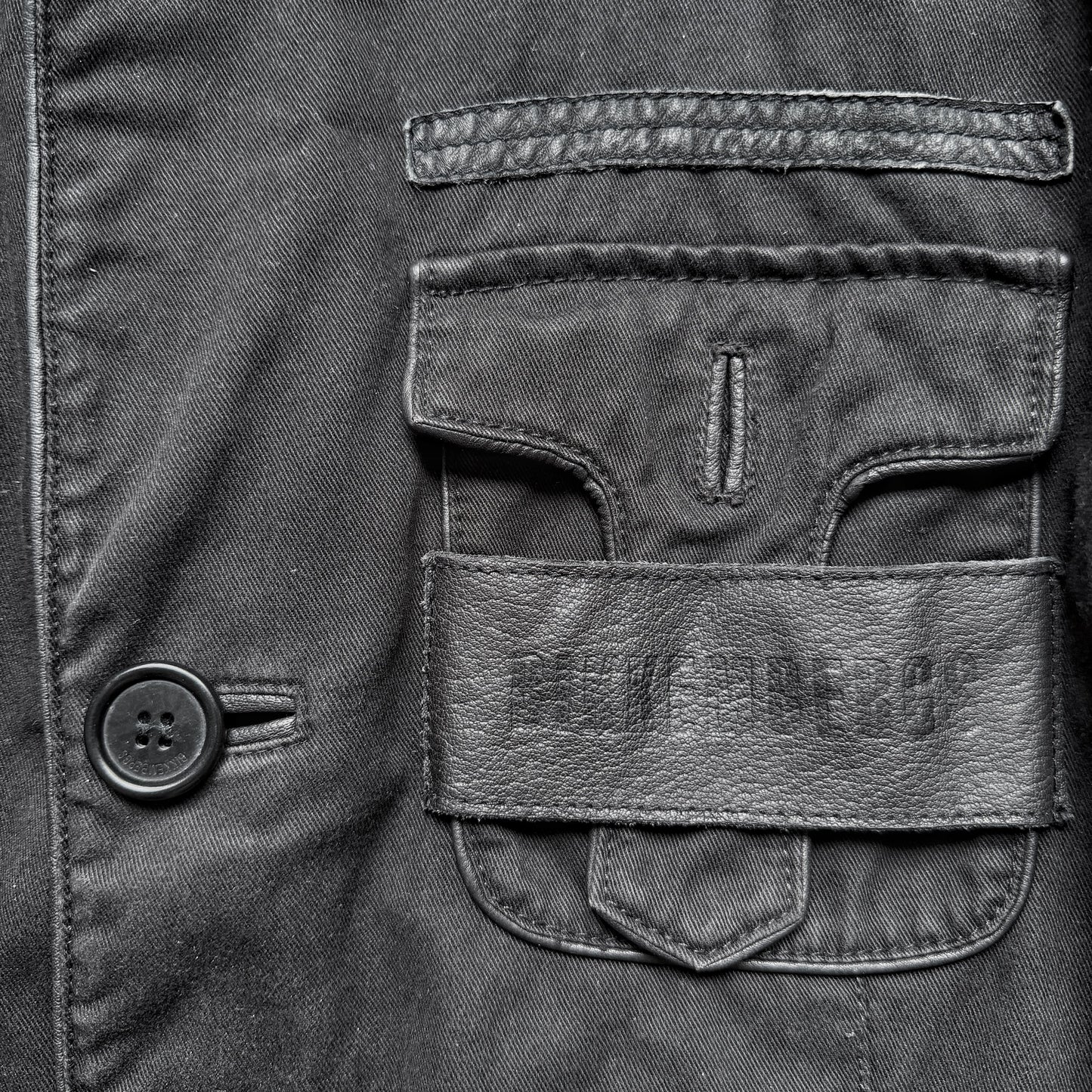 Dirk Bikkembergs Military Jacket with Leather Details | 48