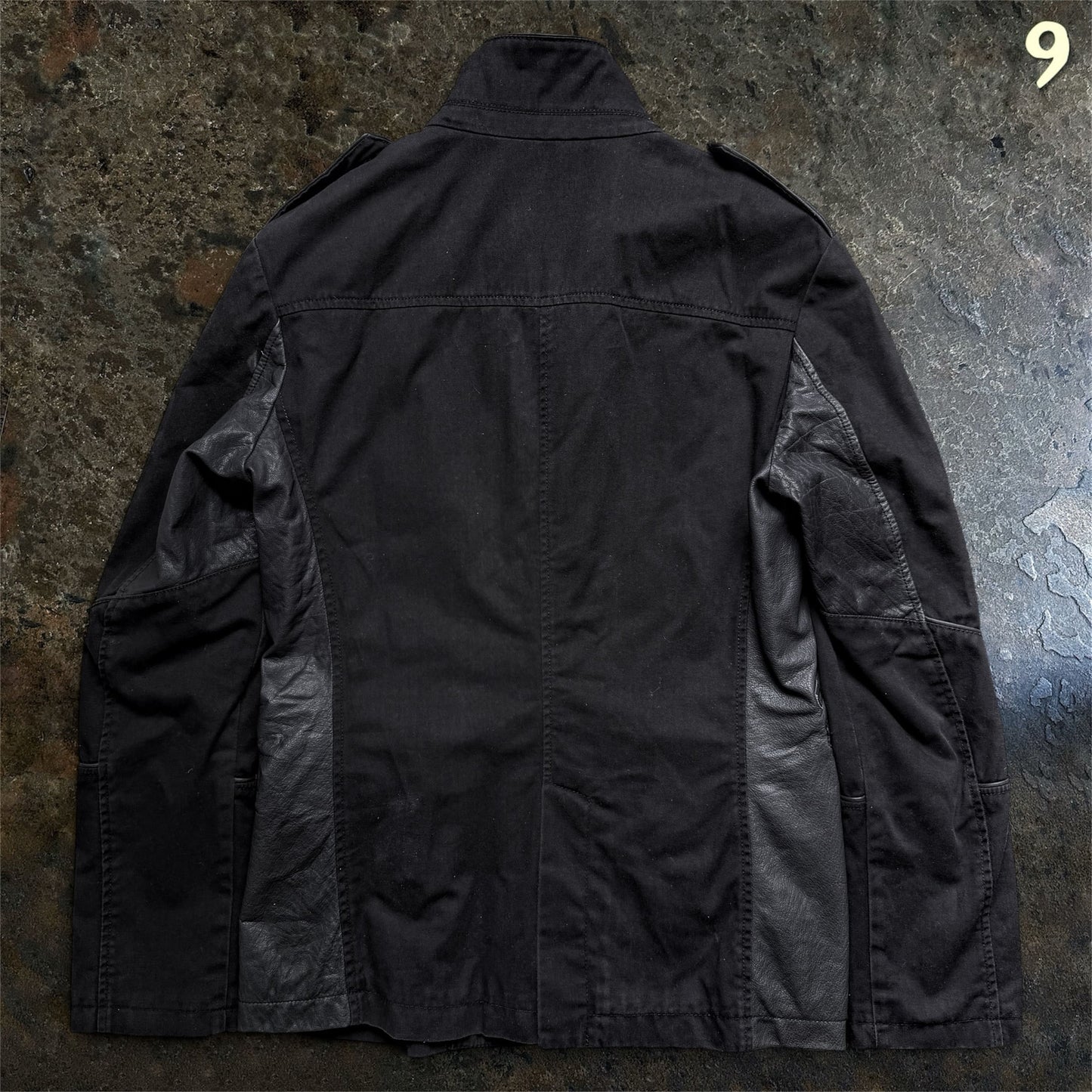 Dirk Bikkembergs Military Jacket with Leather Details | 48