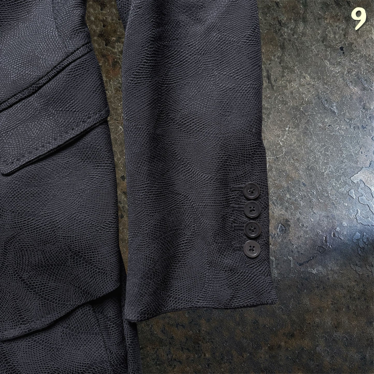 Ann Demeulemeester Jacquard Navy Black Suit Set | 36