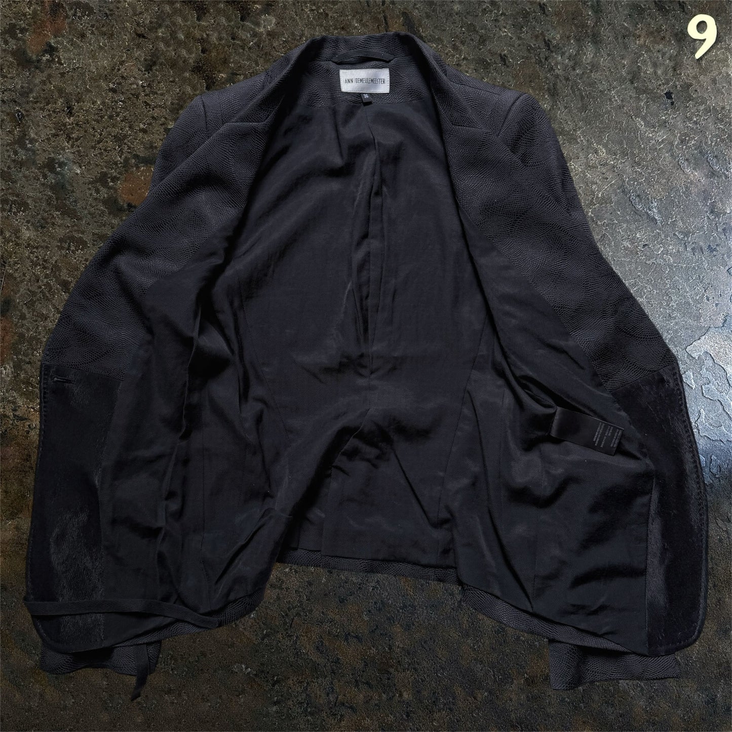 Ann Demeulemeester Jacquard Navy Black Suit Set | 36