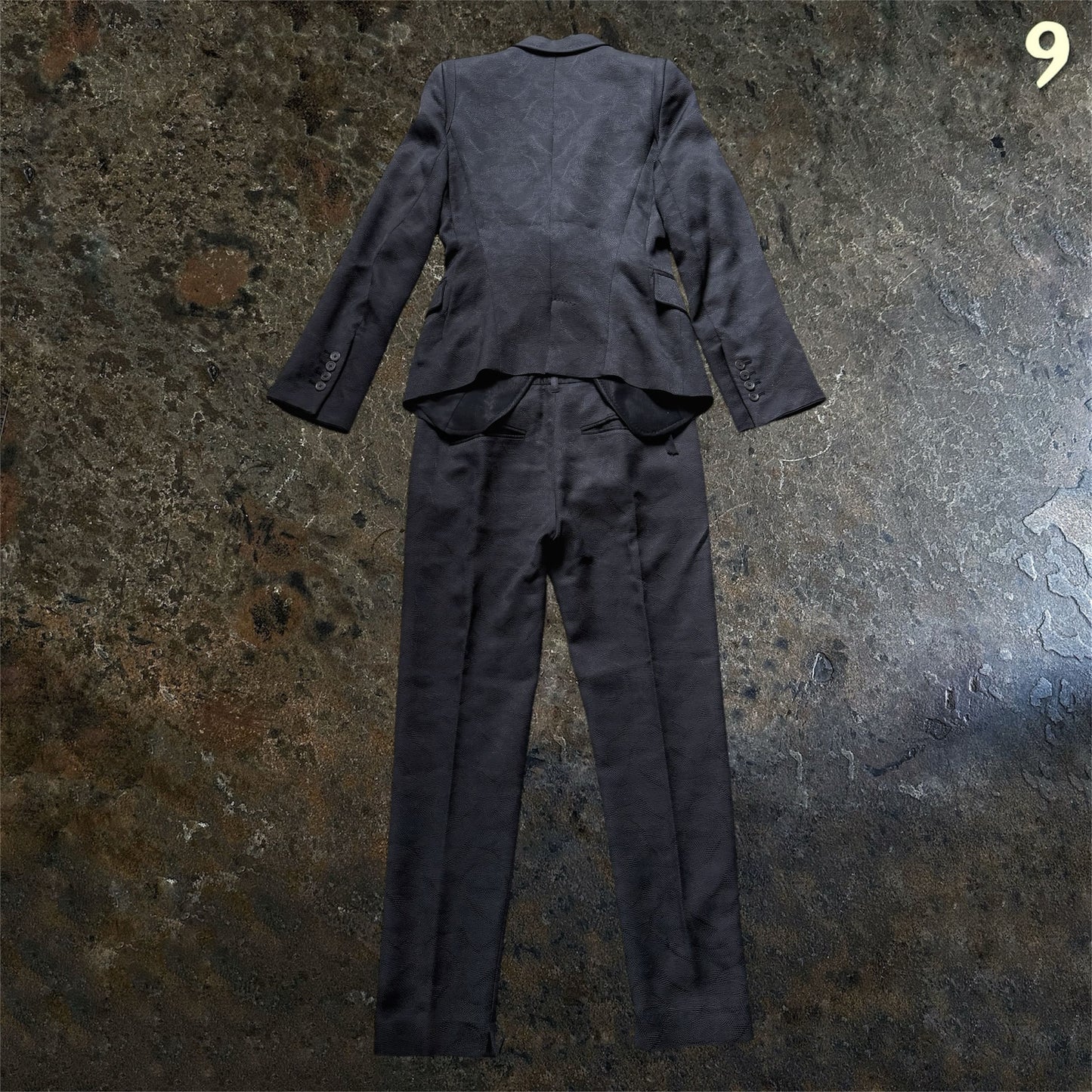 Ann Demeulemeester Jacquard Navy Black Suit Set | 36