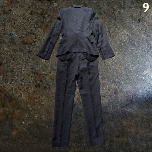 Ann Demeulemeester Jacquard Navy Black Suit Set | 36