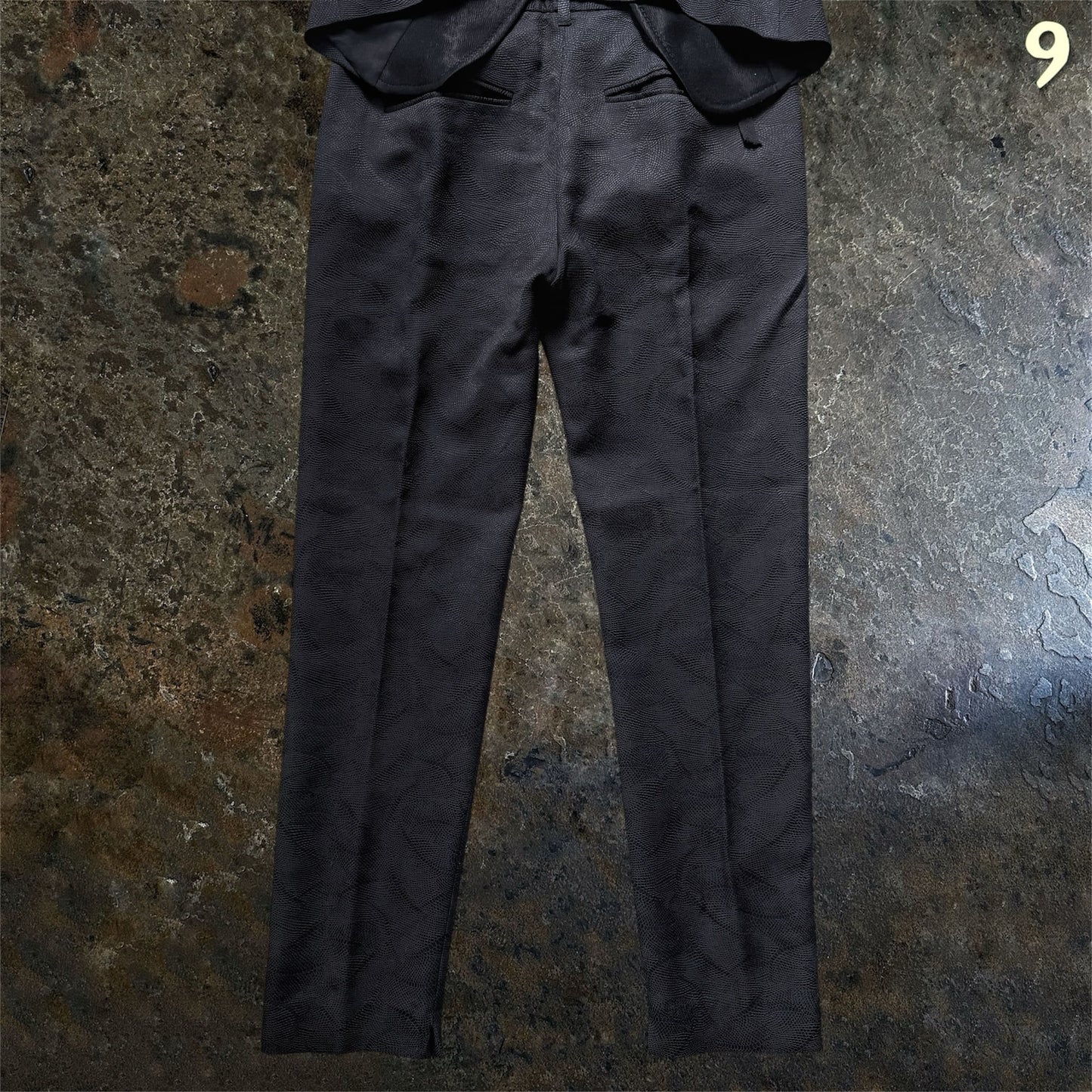 Ann Demeulemeester Jacquard Navy Black Suit Set | 36
