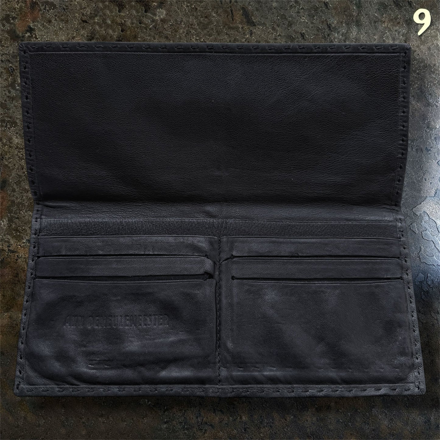 Ann Demeulemeester Lambskin Leather Long Bifold Wallet
