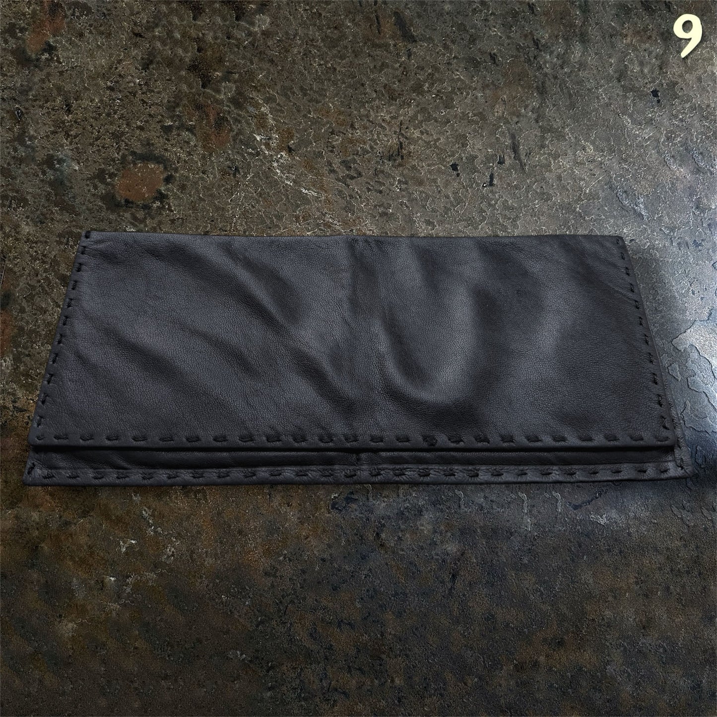 Ann Demeulemeester Lambskin Leather Long Bifold Wallet