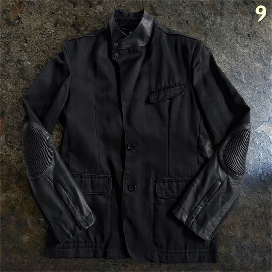 Versace Collection Leather Padded Hybrid Biker Blazer/ Jacket | 50