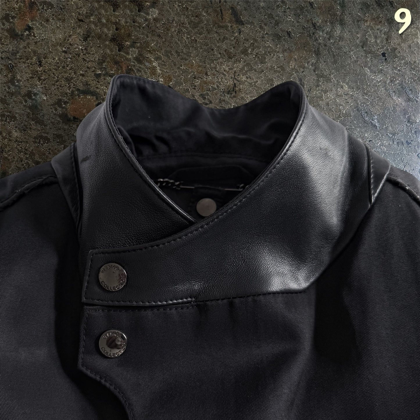 Versace Collection Leather Padded Hybrid Biker Blazer/ Jacket | 50