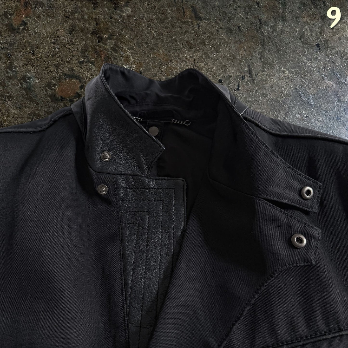 Versace Collection Leather Padded Hybrid Biker Blazer/ Jacket | 50