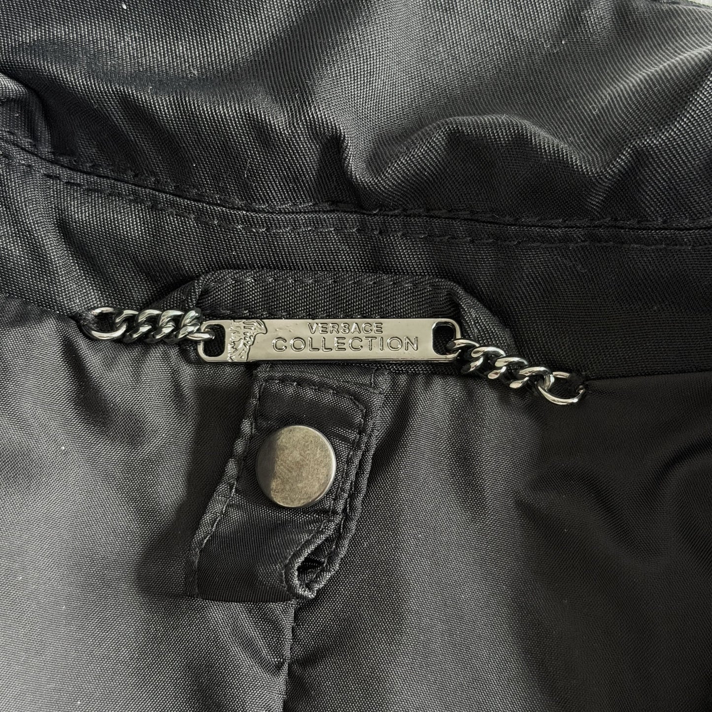 Versace Collection Leather Padded Hybrid Biker Blazer/ Jacket | 50
