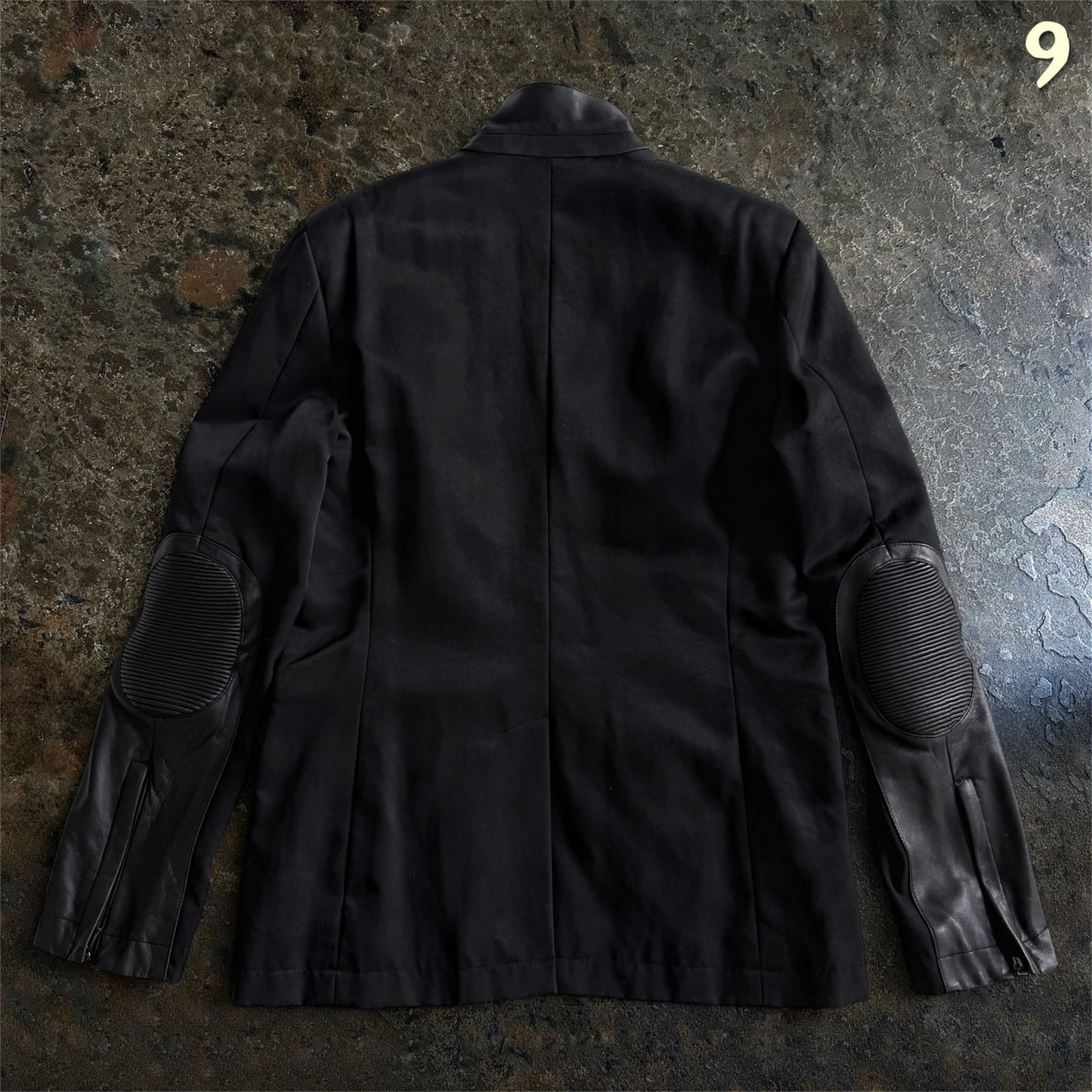 Versace Collection Leather Padded Hybrid Biker Blazer/ Jacket | 50