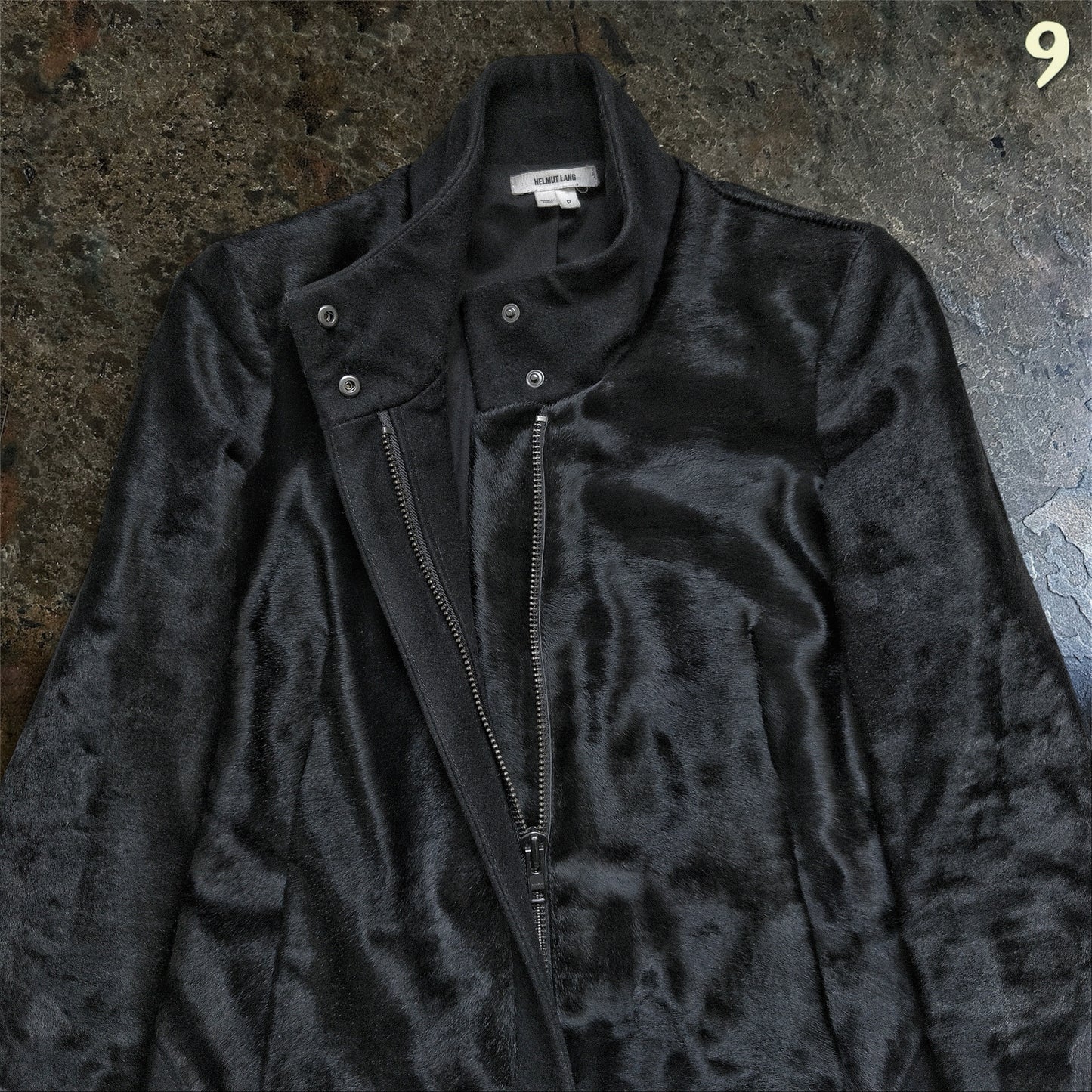 Helmut Lang Black Pony Hair Fur Panel Jacket | S