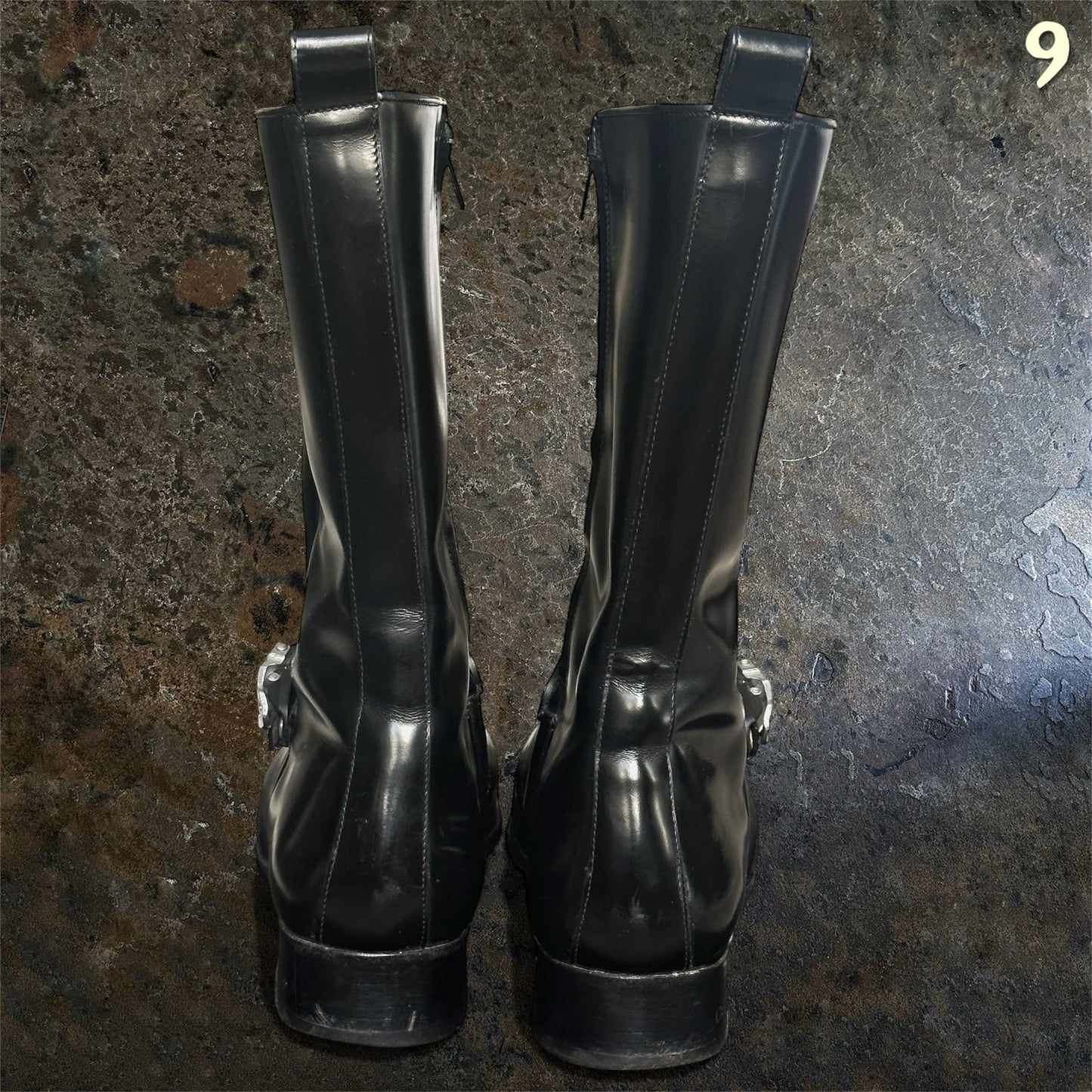 Dsquared2 New Eden Square Toe Leather Strap Boots |44