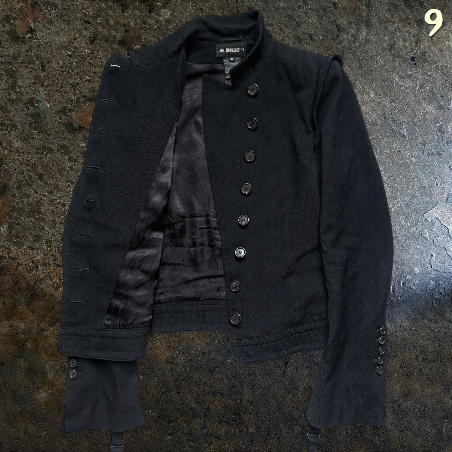 Ann Demeulemeester Archive 2007/2009 Asymmetrical Fencing Jacket with Straps |S
