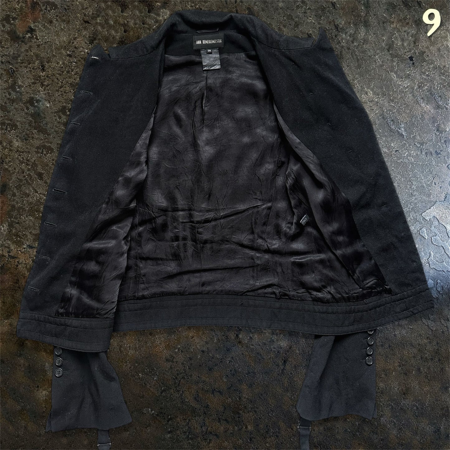Ann Demeulemeester Archive 2007/2009 Asymmetrical Fencing Jacket with Straps |S