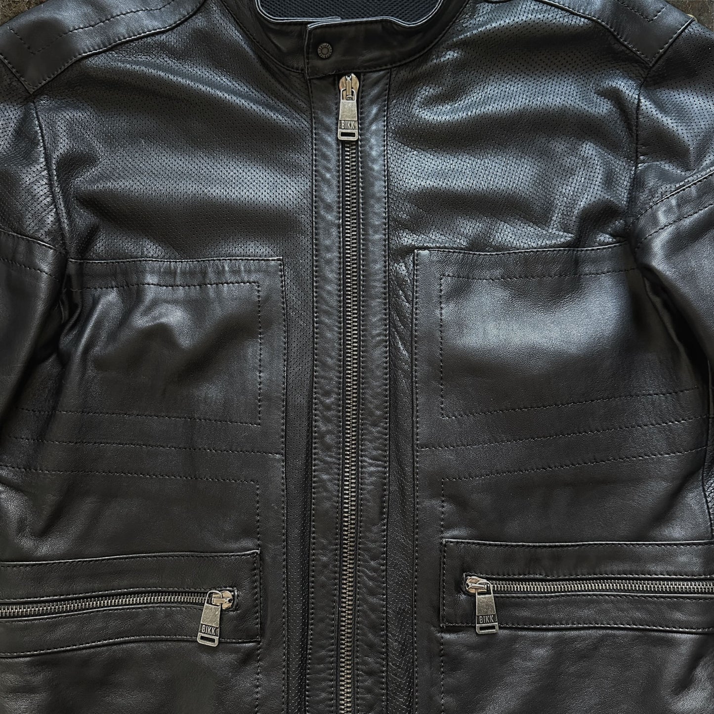 Dirk Bikkembergs Archive Perforated Lamb Leather Jacket | L