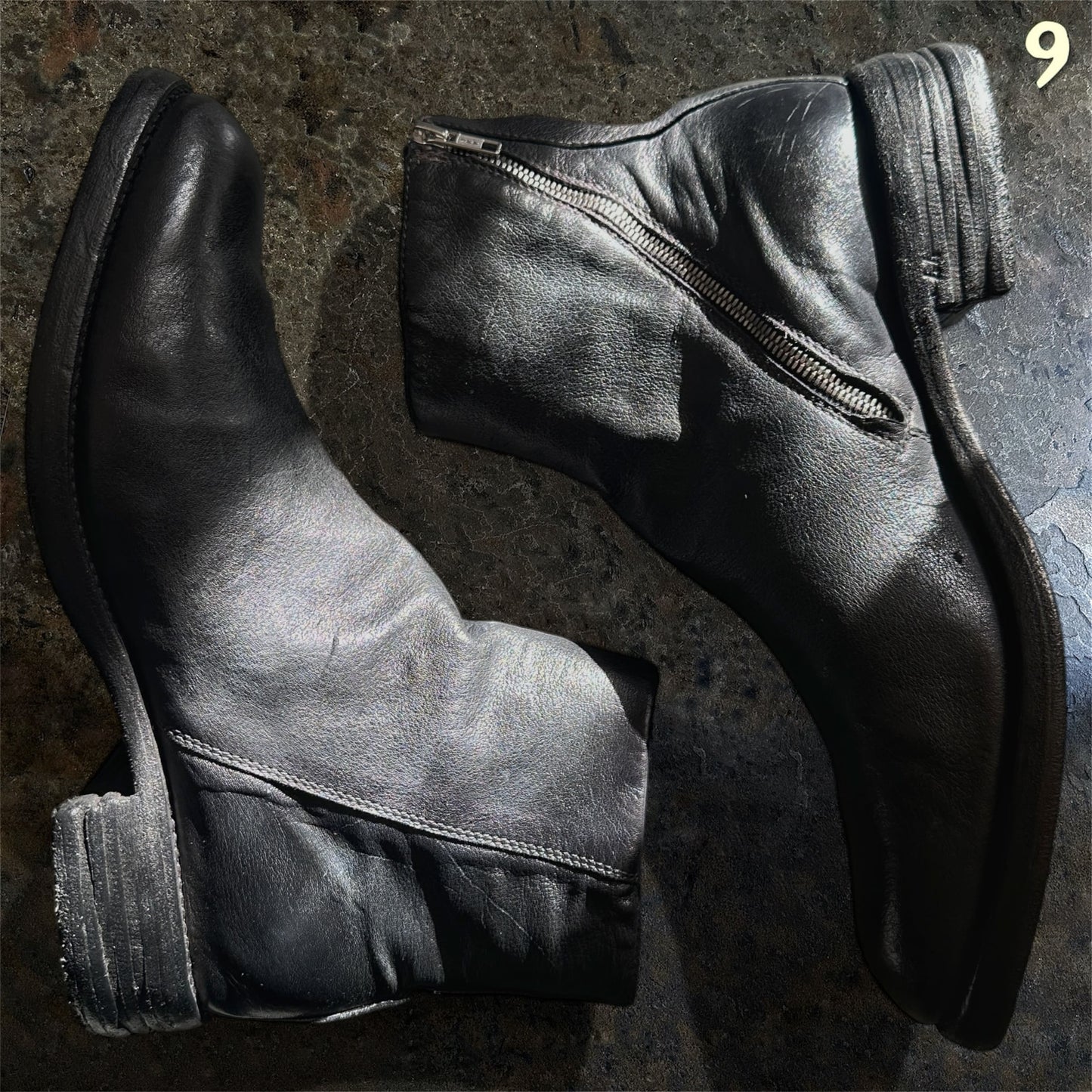 A Diciannoveventitre A1923 ST41 Kangaroo Chromo Tinto Nero Boots |44