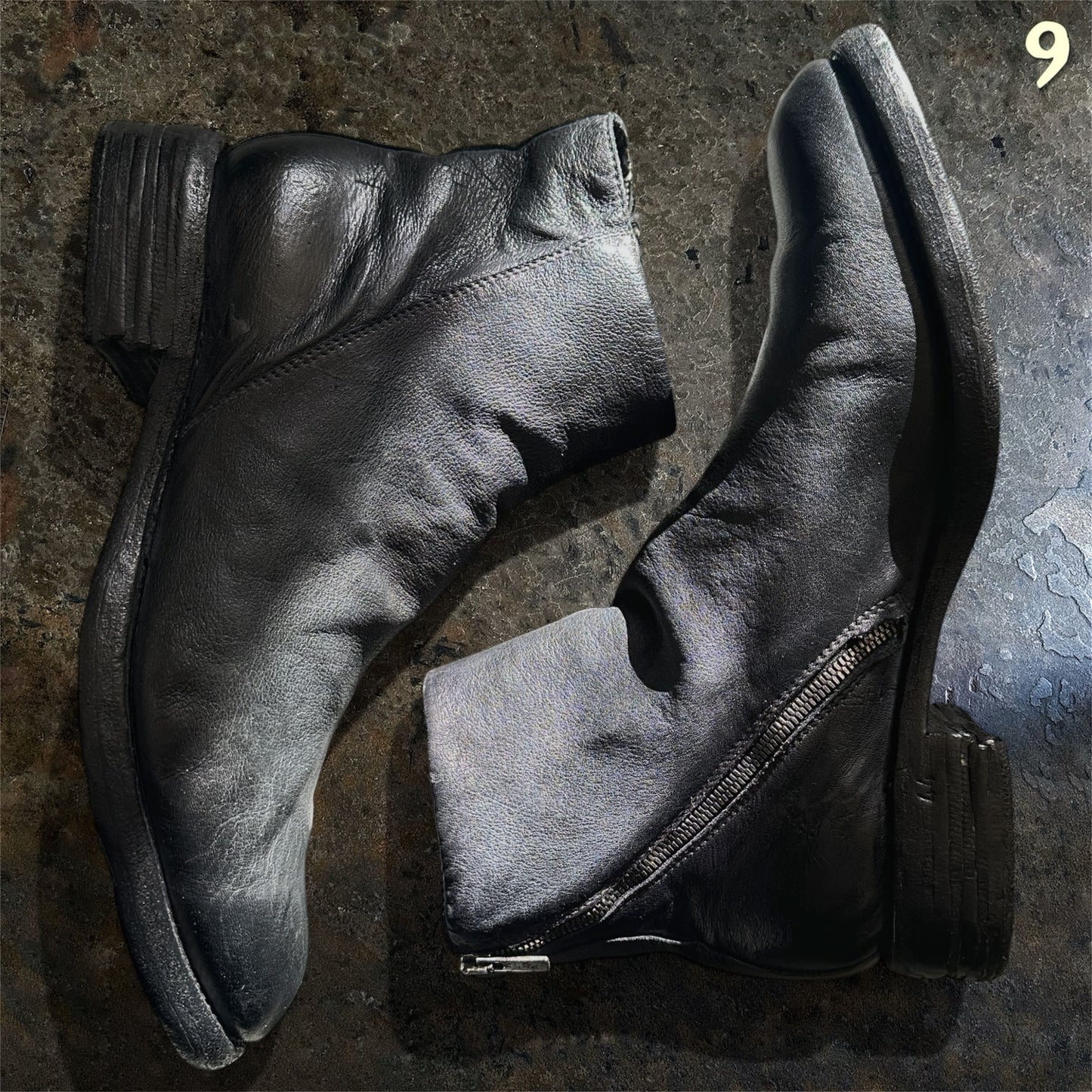 A Diciannoveventitre A1923 ST41 Kangaroo Chromo Tinto Nero Boots |44