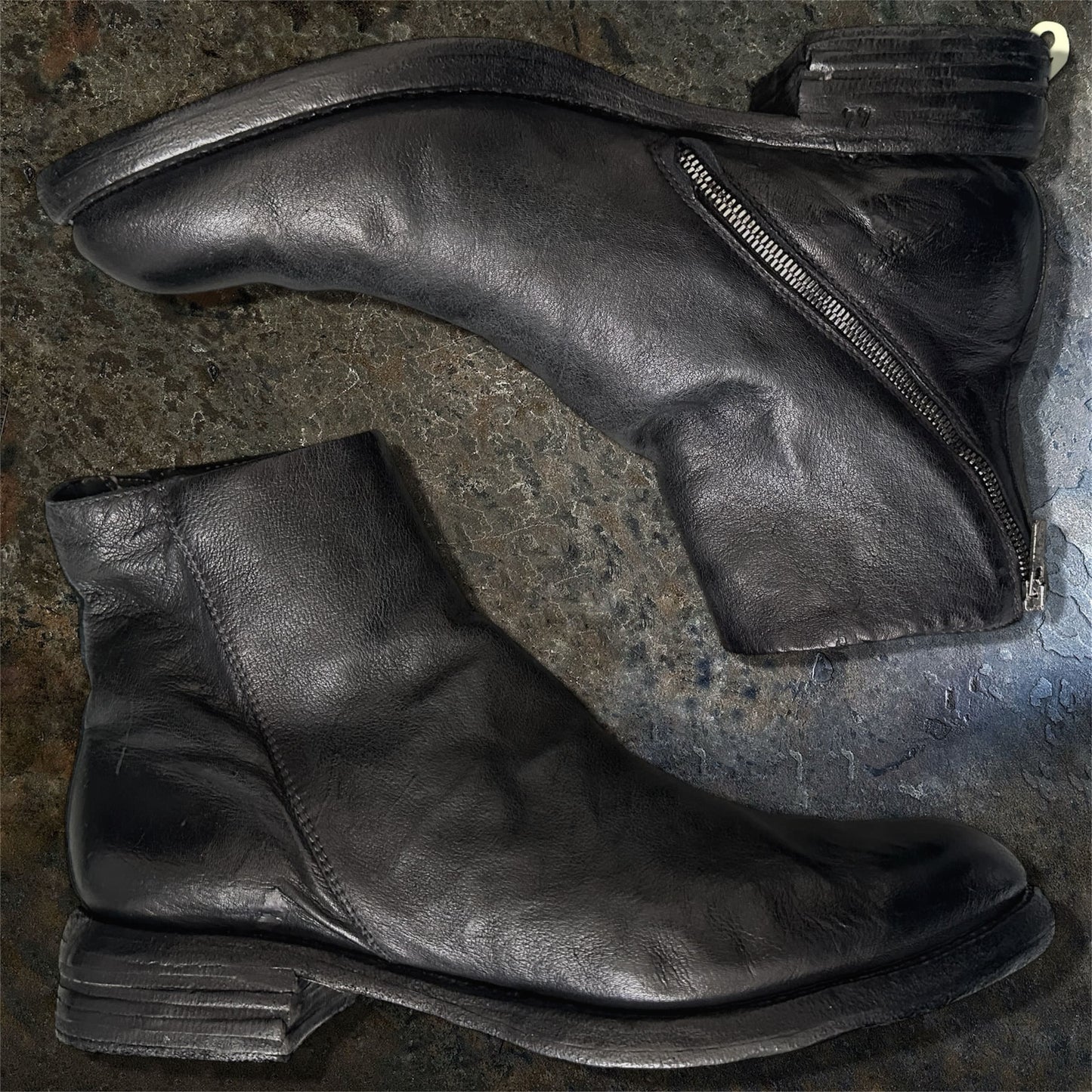 A Diciannoveventitre A1923 ST41 Kangaroo Chromo Tinto Nero Boots |44