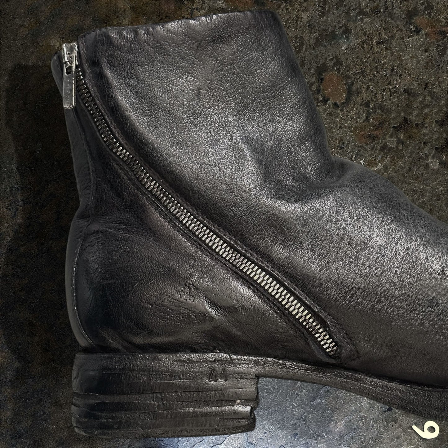 A Diciannoveventitre A1923 ST41 Kangaroo Chromo Tinto Nero Boots |44