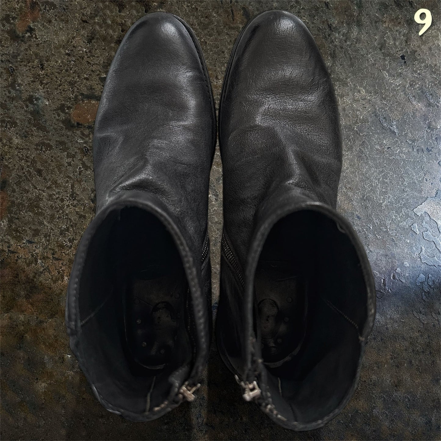 A Diciannoveventitre A1923 ST41 Kangaroo Chromo Tinto Nero Boots |44
